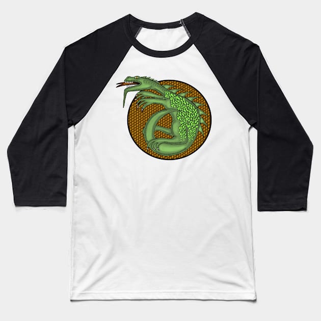 Dragon In A Circle Baseball T-Shirt by david93950